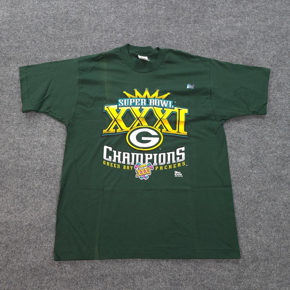 Vintage Green Bay Packers Shirt Mens‎ X Super Bowl XXXI 31 1997 Pro Player USA